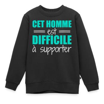Dieser Mann ist schwer zu ertragen - Kinder Premium Organic Sweatshirt - Schwarz - Vorne - AI Model Kid Female (0cm)