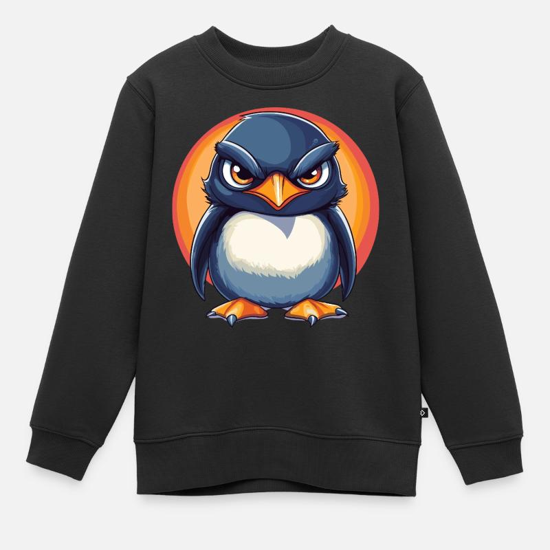 Grumpy Penguin - Kids Premium Organic Sweatshirt - black