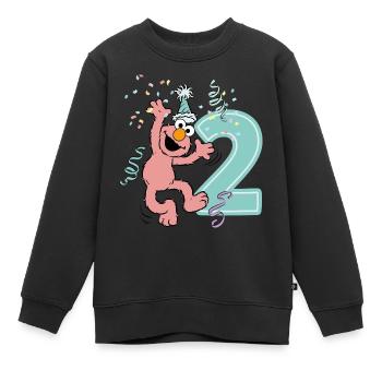 Sesame Street Birthday Design With Elmo Two Years - Kids Premium Organic Sweatshirt - black - Front - AI Model Kid Female (0cm)
