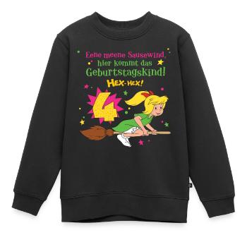 Bibi Blocksberg Geburtstagsdesign 4 Jahre - Kinder Premium Organic Sweatshirt - Schwarz - Vorne - AI Model Kid Female (0cm)