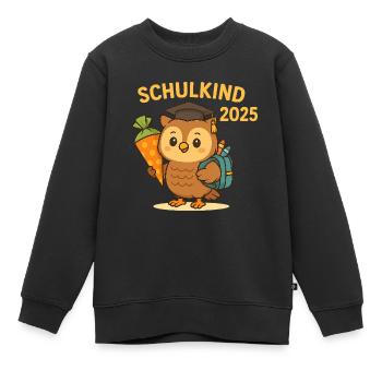 Schulkind 2025 Einschulung 2025 - Kinder Premium Organic Sweatshirt - Schwarz - Vorne - AI Model Kid Female (0cm)