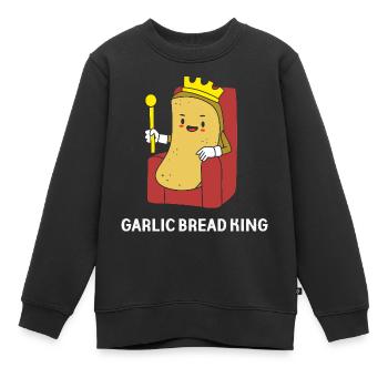 Knoblauch Brot - Kinder Premium Organic Sweatshirt - Schwarz - Vorne - AI Model Kid Female (0cm)