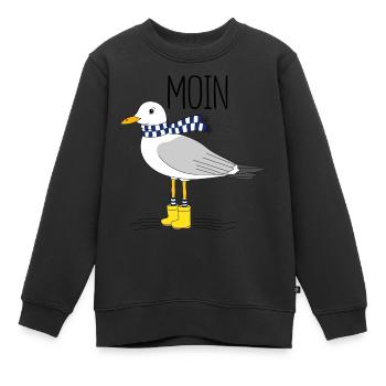 Möwe und das meer - Kinder Premium Organic Sweatshirt - Schwarz - Vorne - AI Model Kid Female (0cm)