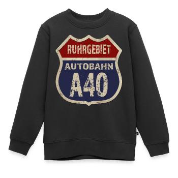 A40 - Région de la Ruhr - Sweat Premium enfant bio - noir - Devant - AI Model Kid Female (0cm)