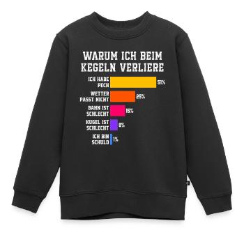 Pourquoi je perds au bowling Skittles - Sweat Premium enfant bio - noir - Devant - AI Model Kid Female (0cm)