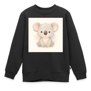 Kindermotiv_Koala - Kinder Premium Organic Sweatshirt - Schwarz - Vorne - AI Model Kid Female (0cm)