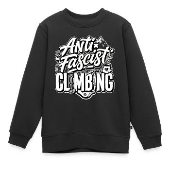 Antifaschistischer Bergtee besteigen - Kinder Premium Organic Sweatshirt - Schwarz - Vorne - AI Model Kid Female (0cm)