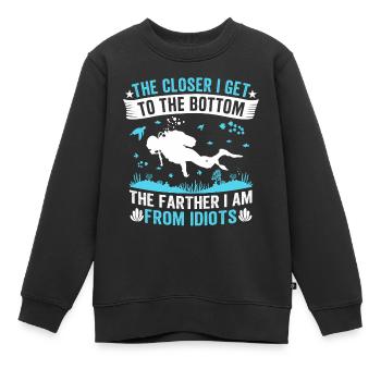 Plongeur drôle de plongeur sous-marine - Sweat Premium enfant bio - noir - Devant - AI Model Kid Female (0cm)