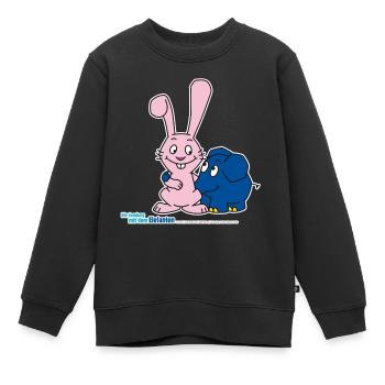 Der Elefant und der Hase - Kinder Premium Organic Sweatshirt - Schwarz - Vorne - AI Model Kid Female (0cm)