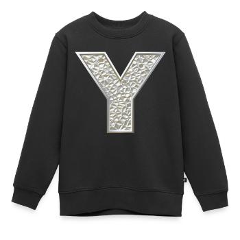 Y, lettre, initiale, monogramme, - Sweat Premium enfant bio - noir - Devant - AI Model Kid Female (0cm)