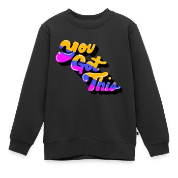 Du hast das - Kinder Premium Organic Sweatshirt - Schwarz - Vorne - AI Model Kid Female (0cm)
