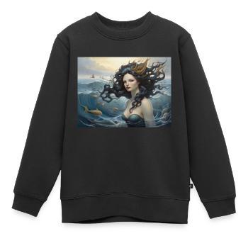sirène - Sweat Premium enfant bio - noir - Devant - AI Model Kid Female (0cm)