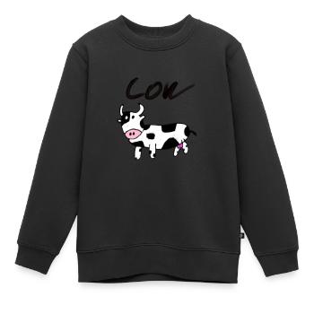 Vache - Sweat Premium enfant bio - noir - Devant - AI Model Kid Female (0cm)