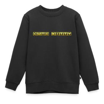 Süßes Kätzchen - Kinder Premium Organic Sweatshirt - Schwarz - Vorne - AI Model Kid Female (0cm)