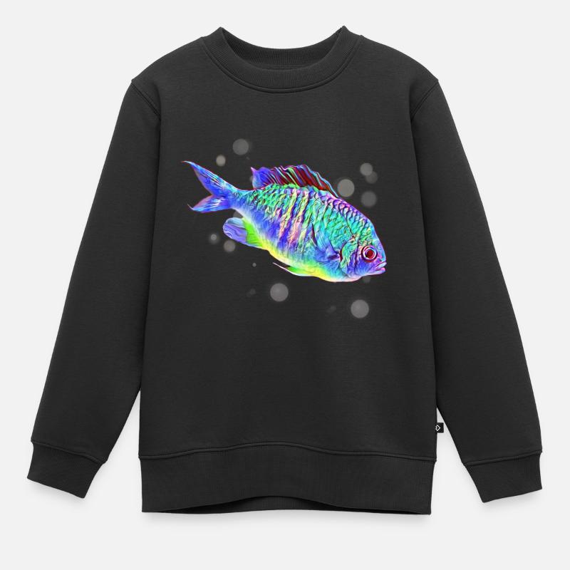 Poisson - Sweat Premium enfant bio - noir