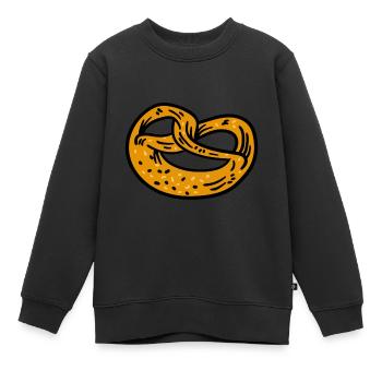Brezel - Kinder Premium Organic Sweatshirt - Schwarz - Vorne - AI Model Kid Female (0cm)