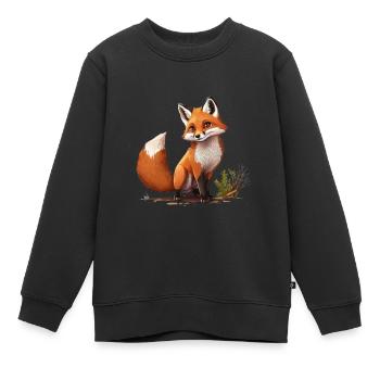 süßer baby fuchs, magie - Kinder Premium Organic Sweatshirt - Schwarz - Vorne - AI Model Kid Female (0cm)