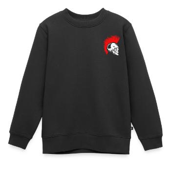 Punker tête de mort os iroquois coiffeur rocker - Sweat Premium enfant bio - noir - Devant - AI Model Kid Female (0cm)