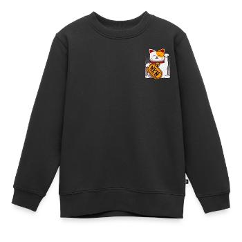 Japan Winkekatze Winken Katzen Katzenbesitzer - Kinder Premium Organic Sweatshirt - Schwarz - Vorne - AI Model Kid Female (0cm)