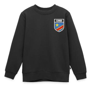 Kongo - Nationalfahne im Wappen - Kinder Premium Organic Sweatshirt - Schwarz - Vorne - AI Model Kid Female (0cm)