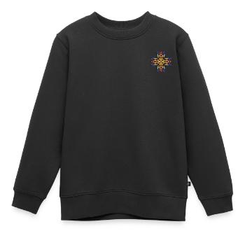 Kreuz - Kinder Premium Organic Sweatshirt - Schwarz - Vorne - AI Model Kid Female (0cm)