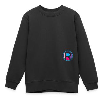 Abréviation R | Point R | Nom R | | R lumineux Été - Sweat Premium enfant bio - noir - Devant - AI Model Kid Female (0cm)