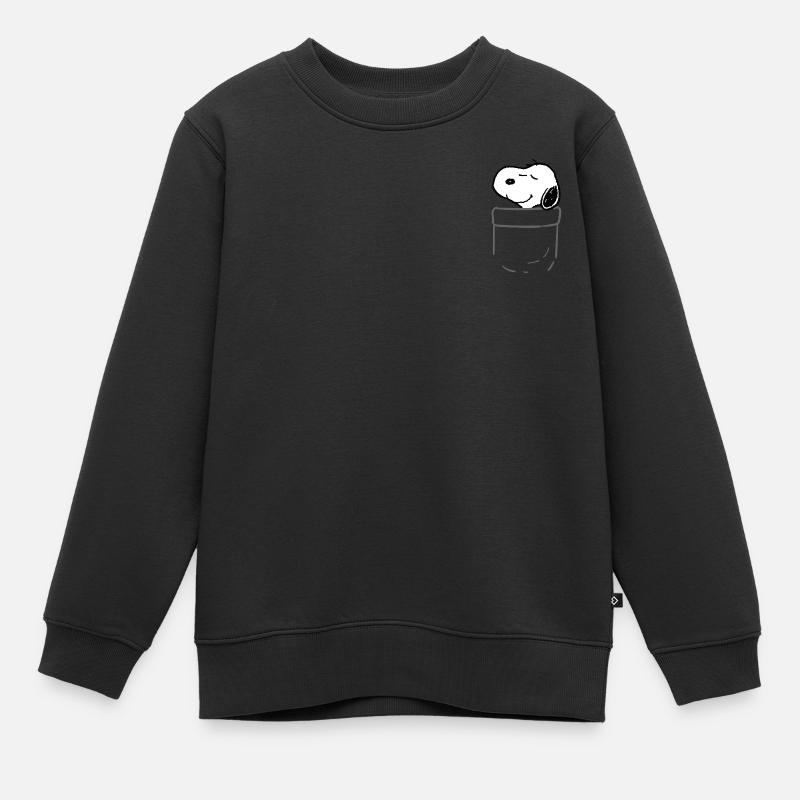 Peanuts Design Avec Snoopy Heureux - Sweat Premium enfant bio - noir