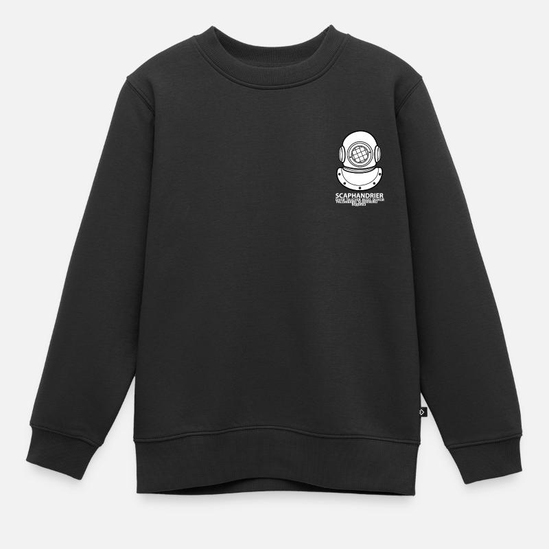 SCAPHANDRIER - Sweat Premium enfant bio - noir