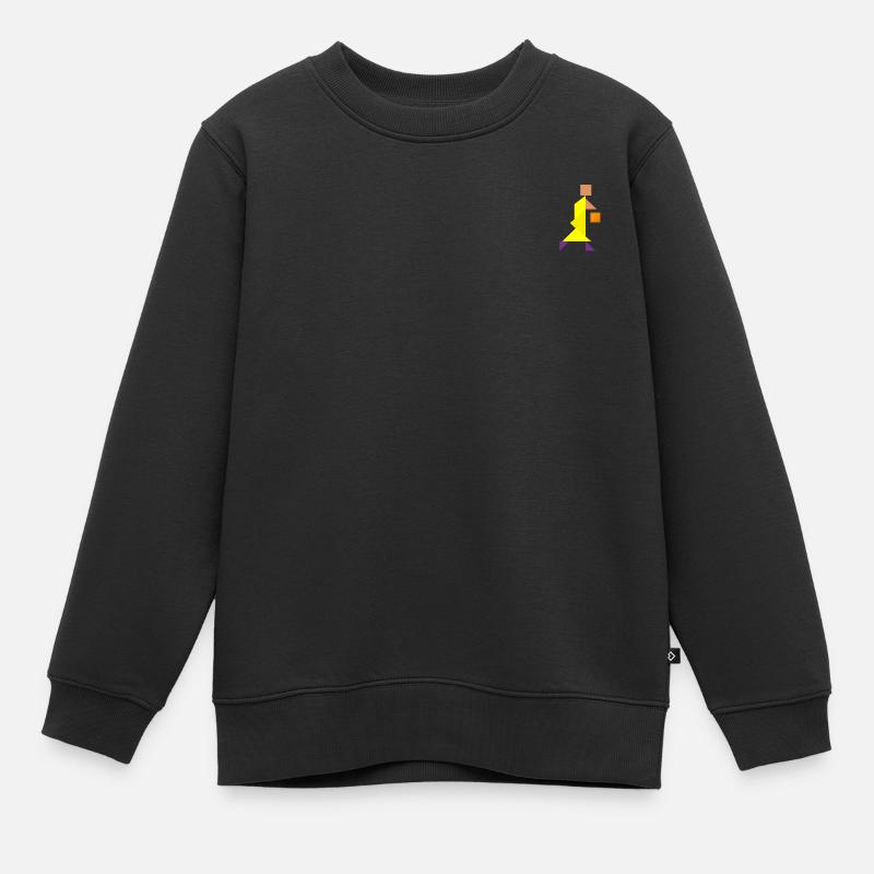 Joueurs de basket-ball - Tangram - Sweat Premium enfant bio - noir