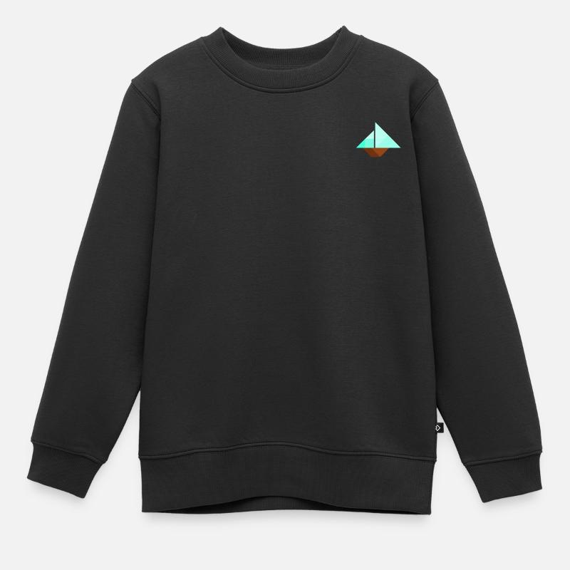 Segelschiff - Tangram - Kinder Premium Organic Sweatshirt - Schwarz