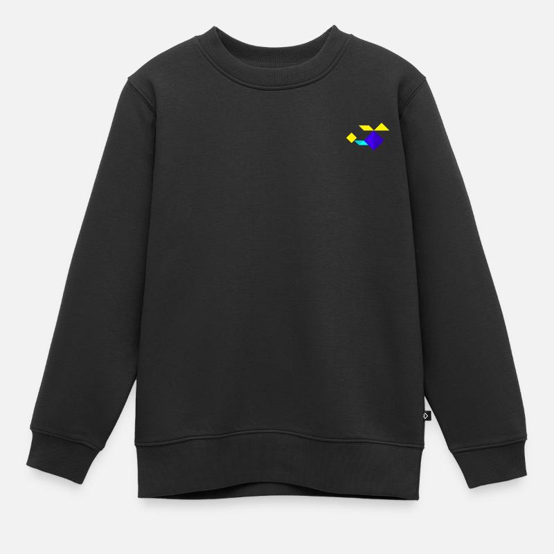 Hélicoptère - Tangram - Sweat Premium enfant bio - noir