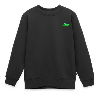 Rennboot - Tangram - Kinder Premium Organic Sweatshirt - Schwarz - Vorne - AI Model Kid Female (0cm)