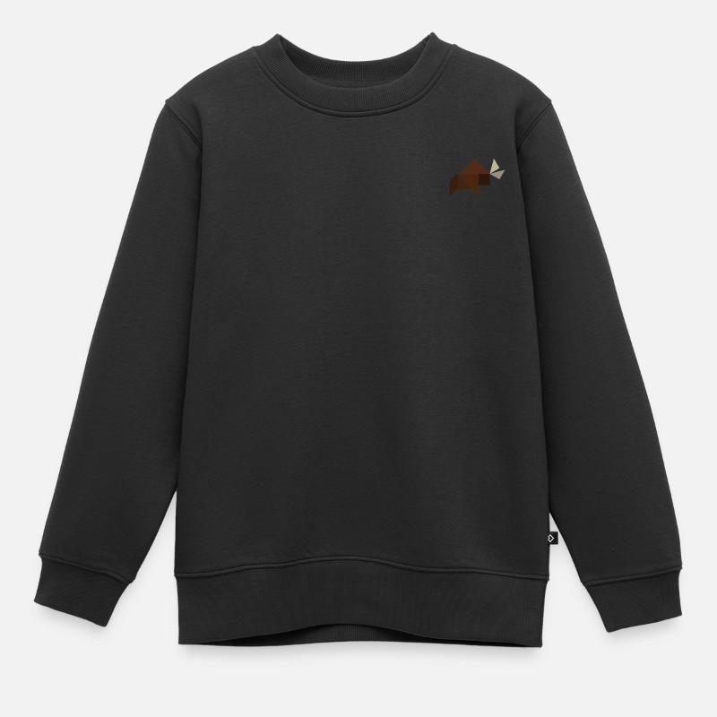 Bison - Tangram - Sweat Premium enfant bio - noir