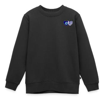 Drapeau de la Grèce Porte-bonheur Nazar Perle - Sweat Premium enfant bio - noir - Devant - AI Model Kid Female (0cm)