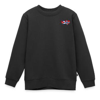 Kuba Norwegen Flagge Herz - Kinder Premium Organic Sweatshirt - Schwarz - Vorne - AI Model Kid Female (0cm)