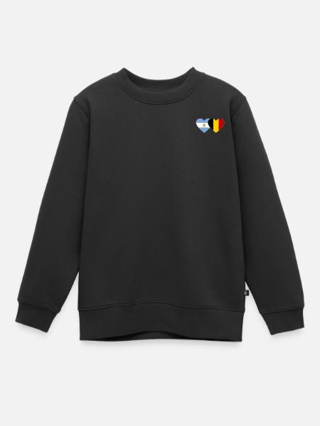 Argentine Belgique Drapeau Coeur - Sweat Premium enfant bio - noir