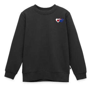 Japan Neuseeland Flagge Herz - Kinder Premium Organic Sweatshirt - Schwarz - Vorne - AI Model Kid Female (0cm)