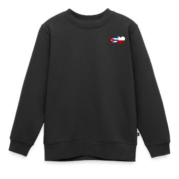 Kuba Polen Flagge Herz - Kinder Premium Organic Sweatshirt - Schwarz - Vorne - AI Model Kid Female (0cm)