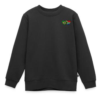 Brésil Afrique du Sud Flag Heart - Sweat Premium enfant bio - noir - Devant - AI Model Kid Female (0cm)