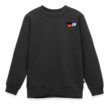 Deutschland Israel Flagge Herz - Kinder Premium Organic Sweatshirt - Schwarz - Vorne - AI Model Kid Female (0cm)