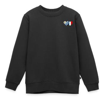 Uruguay Frankreich Herz Flagge - Kinder Premium Organic Sweatshirt - Schwarz - Vorne - AI Model Kid Female (0cm)