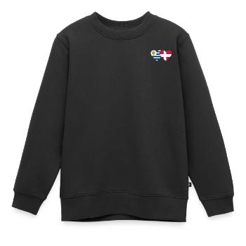 Uruguay Dänemark Herz Flagge - Kinder Premium Organic Sweatshirt - Schwarz - Vorne - AI Model Kid Female (0cm)