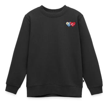 Uruguay Türkei Herz Flagge - Kinder Premium Organic Sweatshirt - Schwarz - Vorne - AI Model Kid Female (0cm)