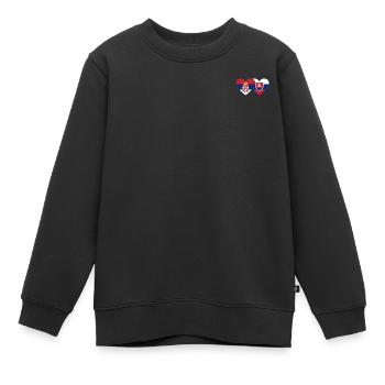 Serbien Slowakei Herz Flagge - Kinder Premium Organic Sweatshirt - Schwarz - Vorne - AI Model Kid Female (0cm)