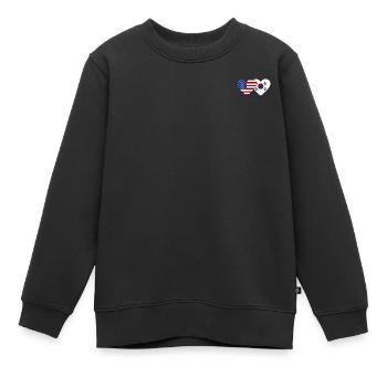 États-Unis, Corée du Sud, Drapeau Coeur - Sweat Premium enfant bio - noir - Devant - AI Model Kid Female (0cm)