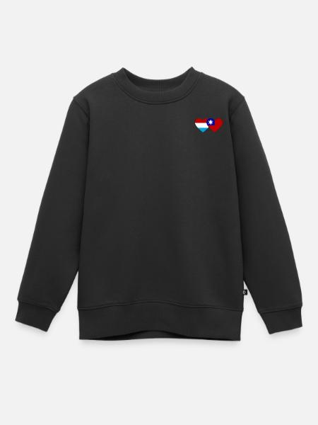 Luxemburg Taiwan Flagge Herz - Kinder Premium Organic Sweatshirt - Schwarz