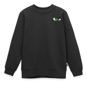 Pakistan Jordanie Flag Heart - Sweat Premium enfant bio - noir - Devant - AI Model Kid Female (0cm)