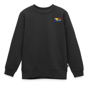 Bosnie Afrique du Sud Drapeau Coeur - Sweat Premium enfant bio - noir - Devant - AI Model Kid Female (0cm)
