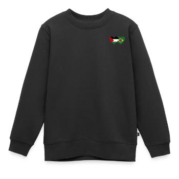 Palästina Brasilien Flagge Herz - Kinder Premium Organic Sweatshirt - Schwarz - Vorne - AI Model Kid Female (0cm)