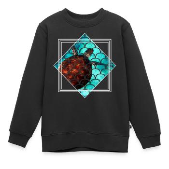 Schildkröte - Kinder Premium Organic Sweatshirt - Schwarz - Vorne - AI Model Kid Female (0cm)